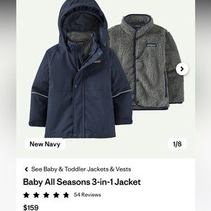 Patagonia Baby 3-in-1 Jacket in Navy and Gray